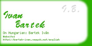 ivan bartek business card